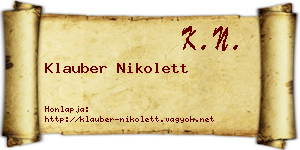 Klauber Nikolett névjegykártya